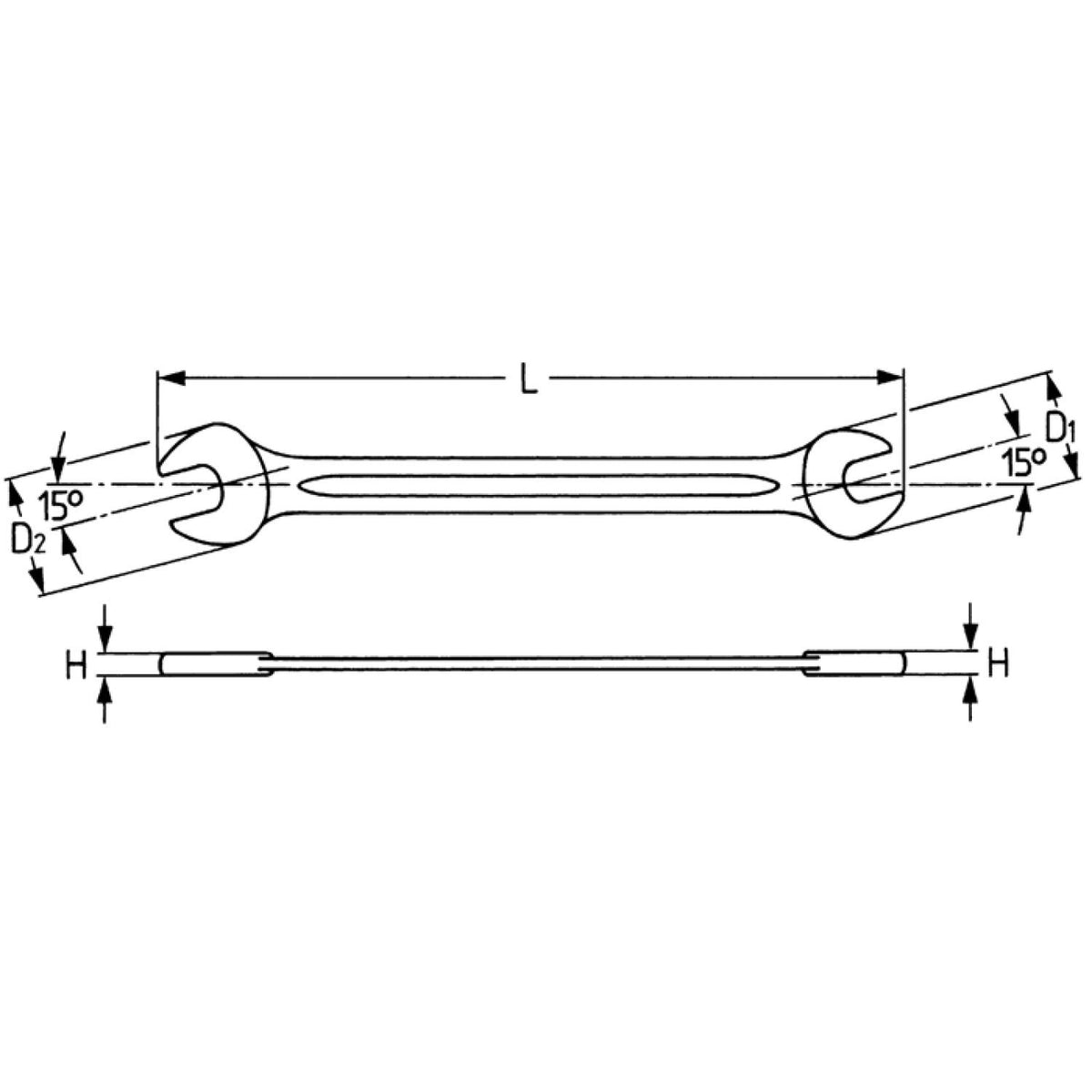 Heyco Double Ended Open Jaw Wrench - 13x17mm Chrome Vanadium Wrench (Silver)