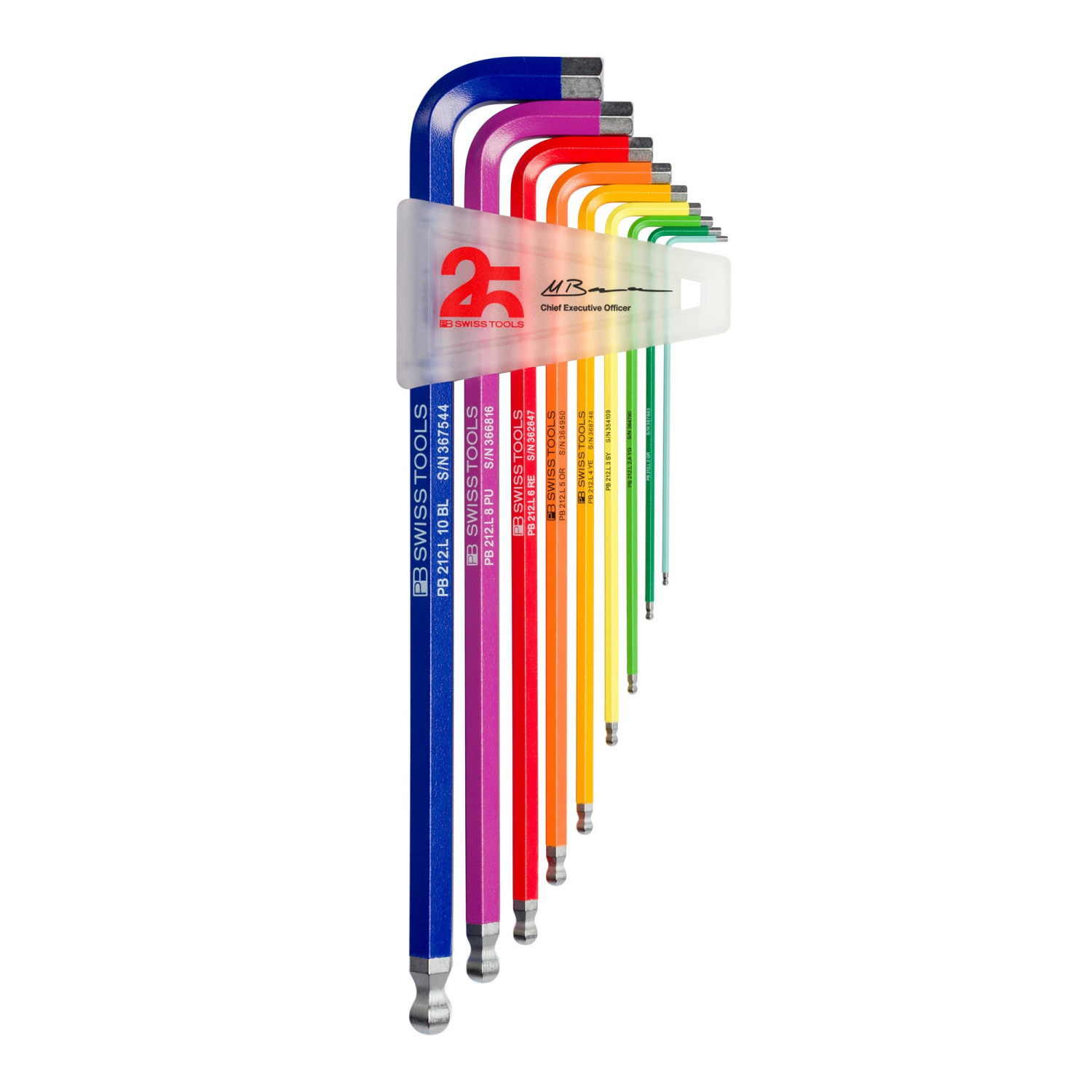 PB Swiss PB 212.LH-10RB25YCN Rainbow Hex L-Key Set, 25 Year
