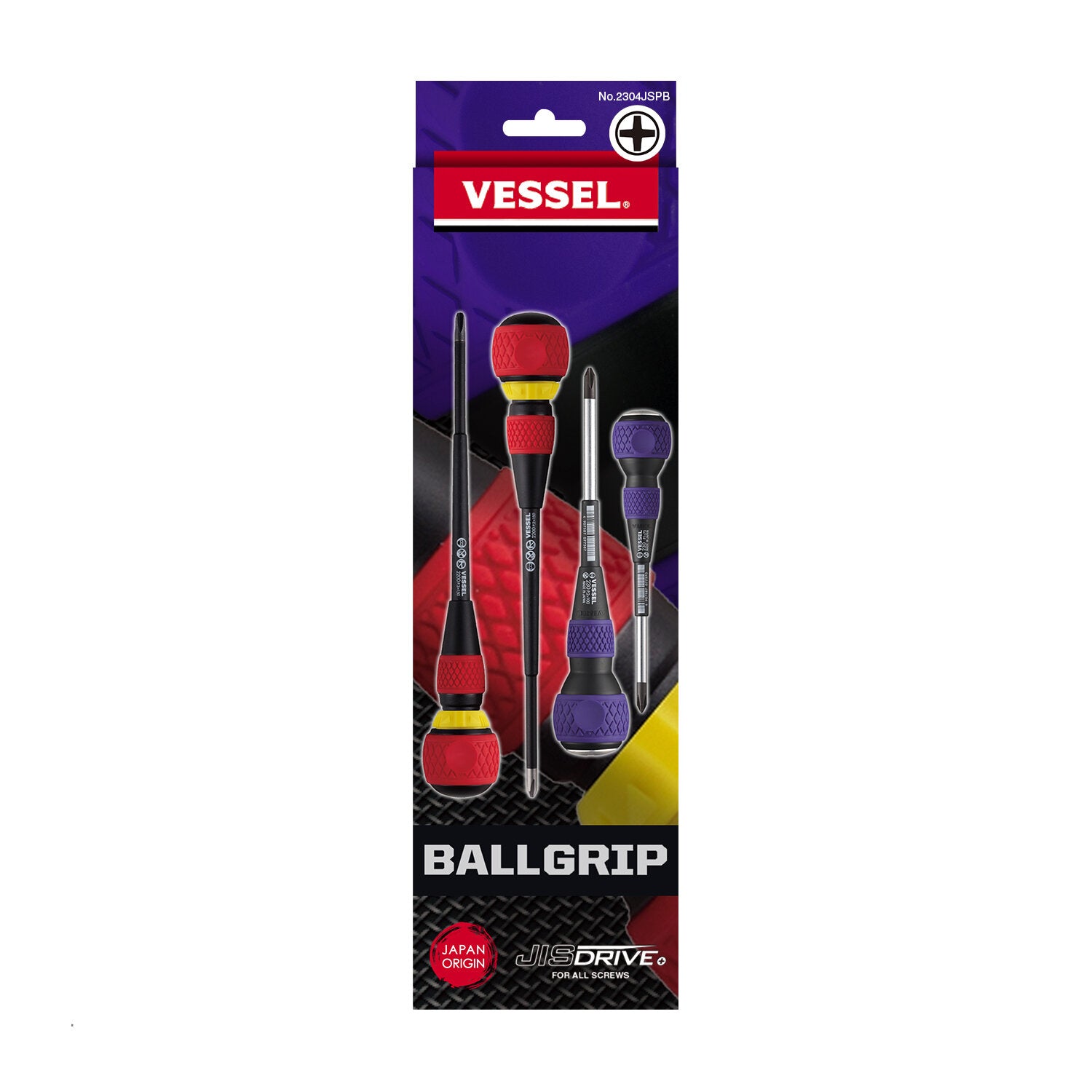 Vessel Tools 2304JSPB BALL GRIP JIS Screwdriver Set, 4 Pc. – Haus 