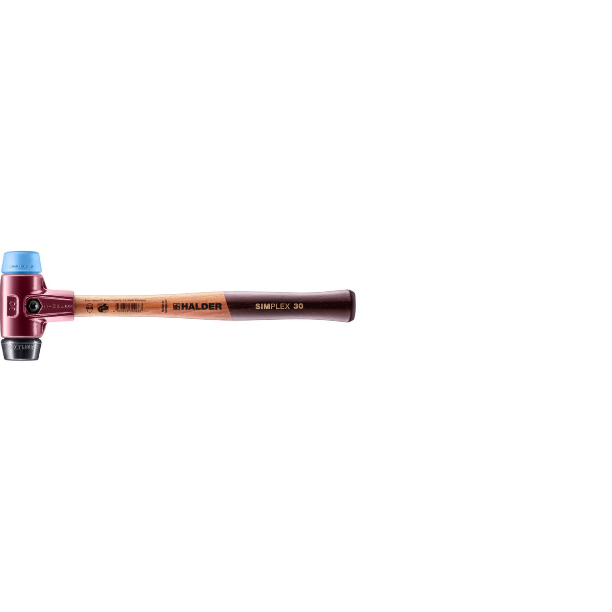 Halder 3012.060 Simplex Mallet With Soft Blue Rubber (non-marring) And