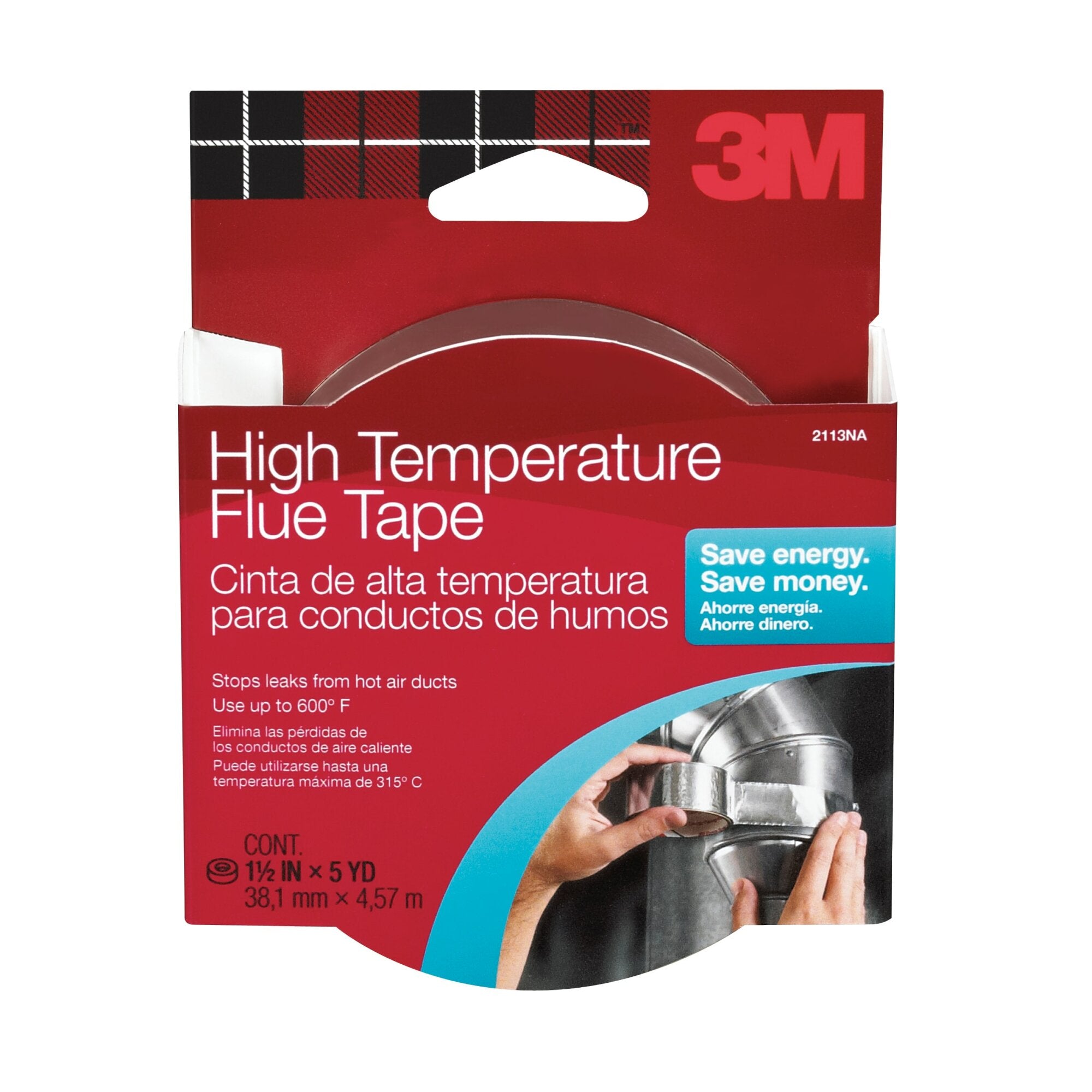 3M High-Temperature Flue Tape 2113NA, 1 1/2 in x 5 yd, Silver – Haus of ...