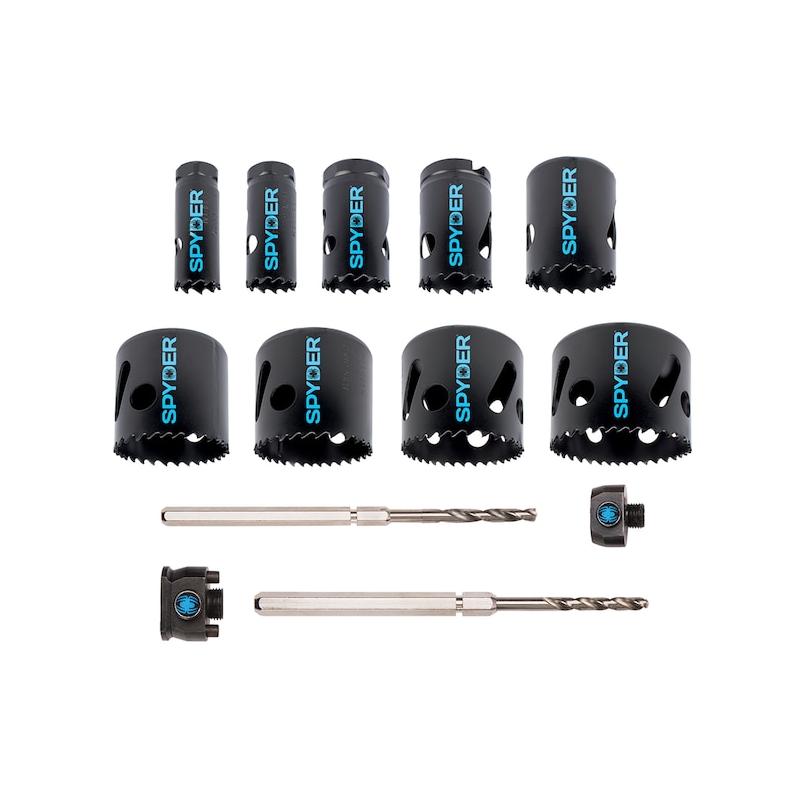 Spyder 600887 13 Piece, 10 in Bi Metal Steel Hole Cutter Saw Kit