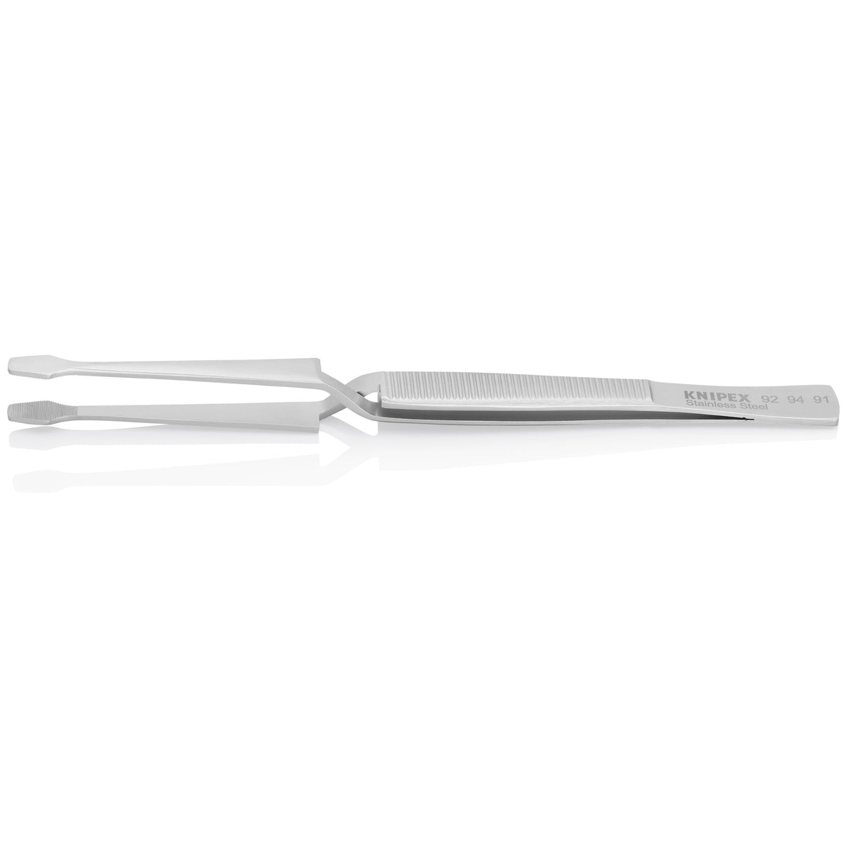 thumbnail interactive-video image 1 of Knipex 92 94 91 Cross-Over Tweezers – Precision Trapezoidal Tips With Fine Serration For Holding Small Parts 1 of 11