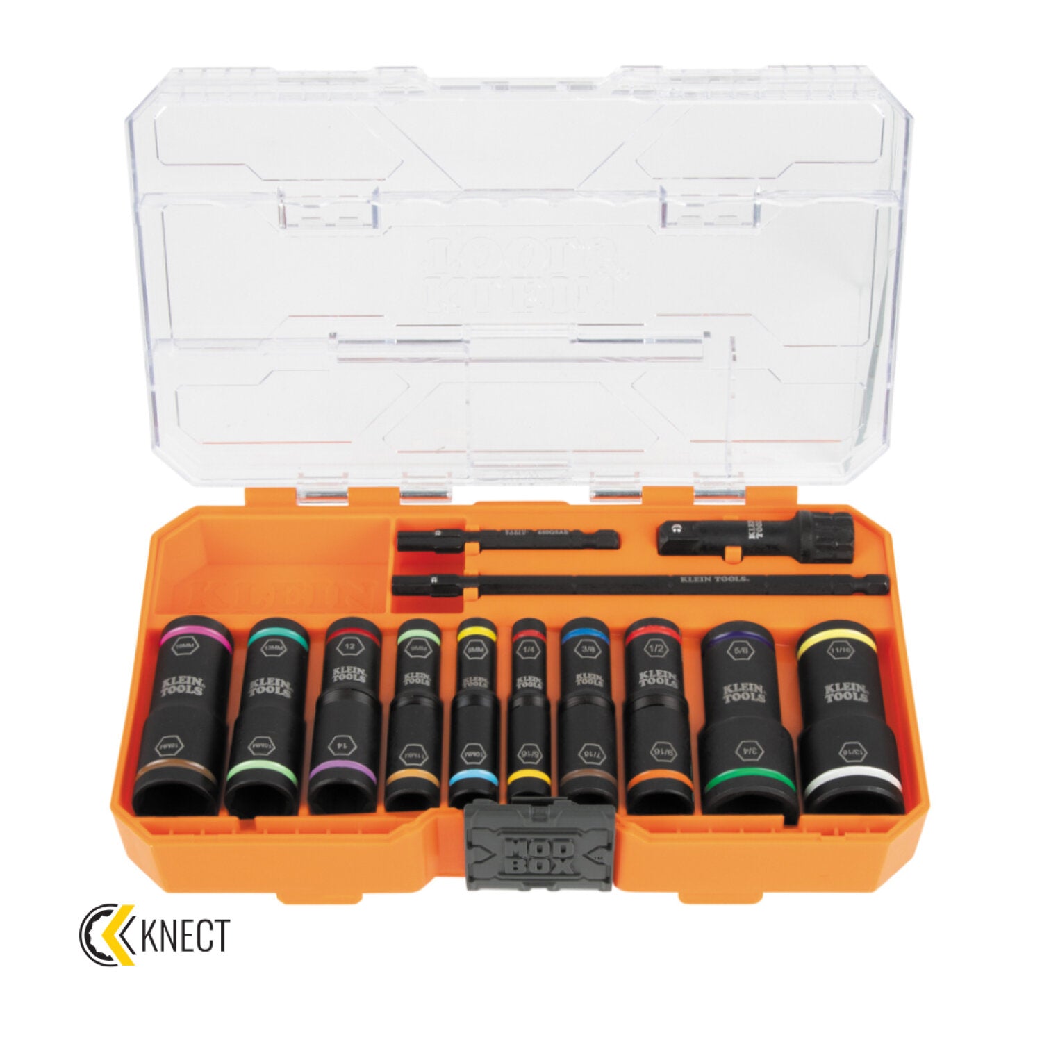 Klein Tools 65239 Flip Impact Socket Set, SAE and Metric, 13 Pc