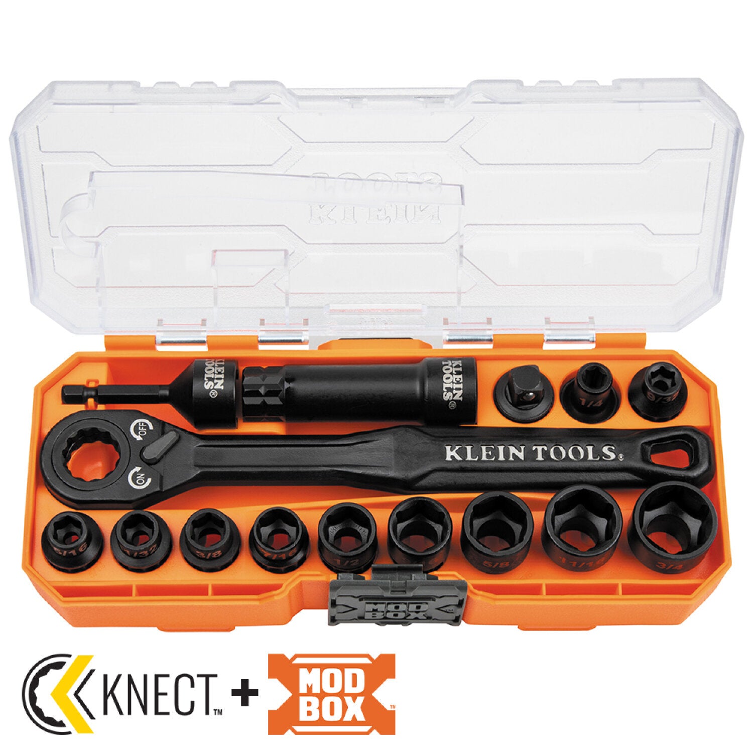 ちょろ　アンドンセット Klein Tools 65400 Impact-Rated Pass Through Socket Set, 8 1/2