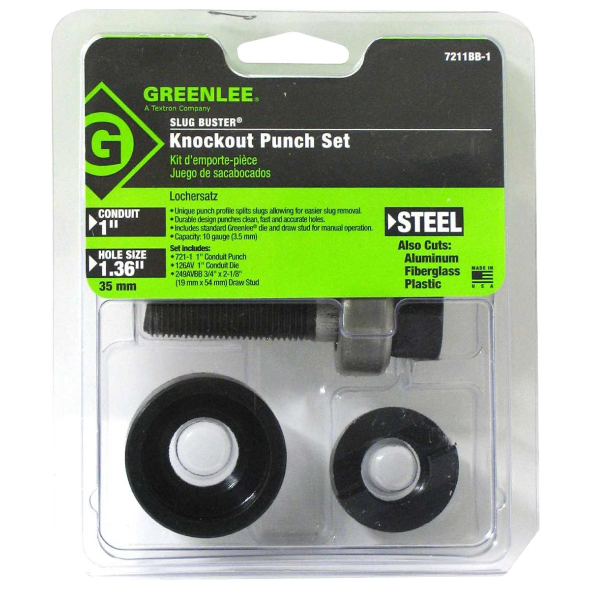 Greenlee, 7211BB-1, Punch, Knockout, Round, 1 In