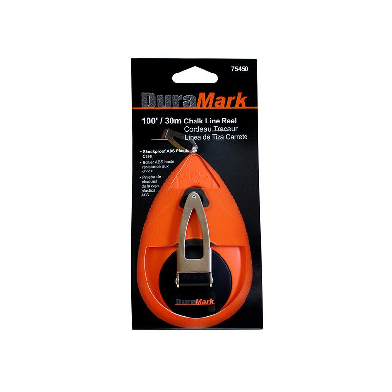 US Tape 75300 DuraMark Chalk MagnumPRO Chalk Reel; 165 Feet/50m; ABS Orange Case