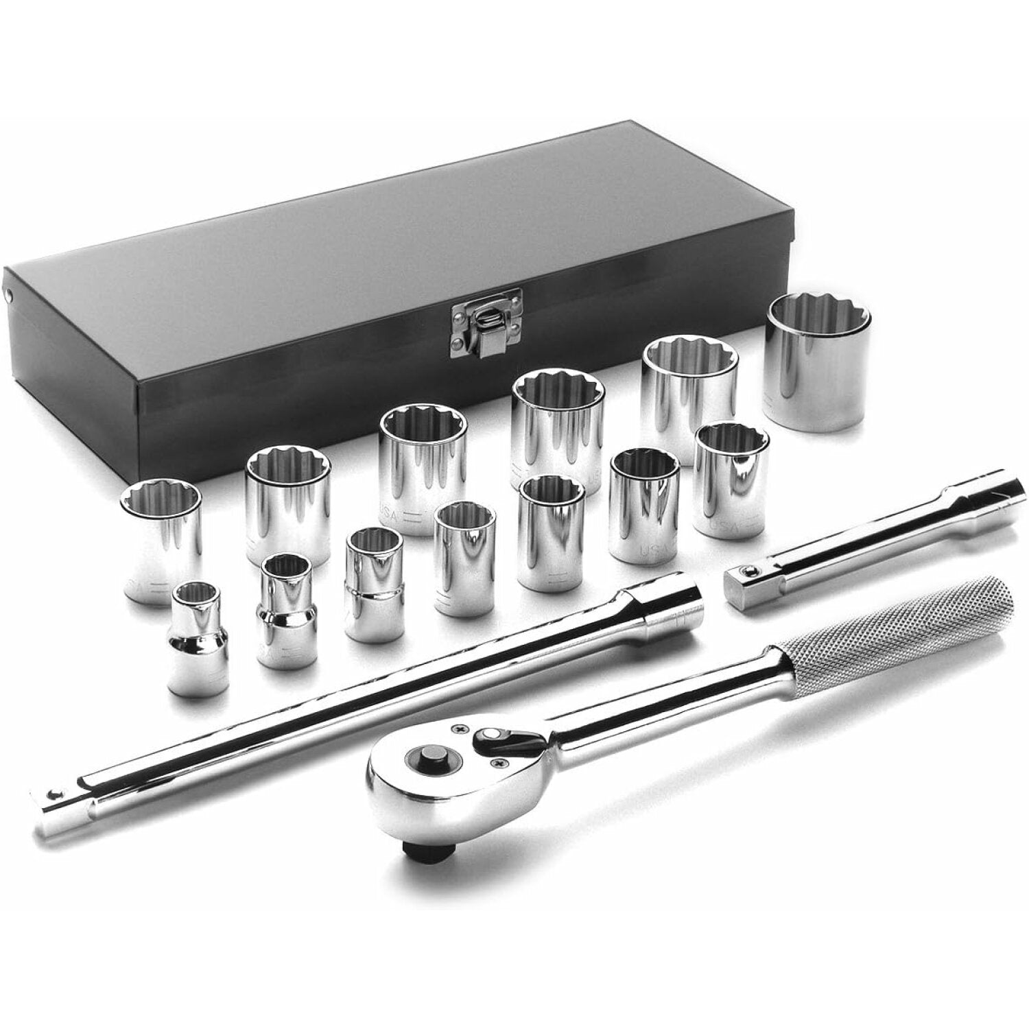 Cougar Pro A41 1/2" Drive 12 Point Standard Hand Socket Set 16 Piece ...