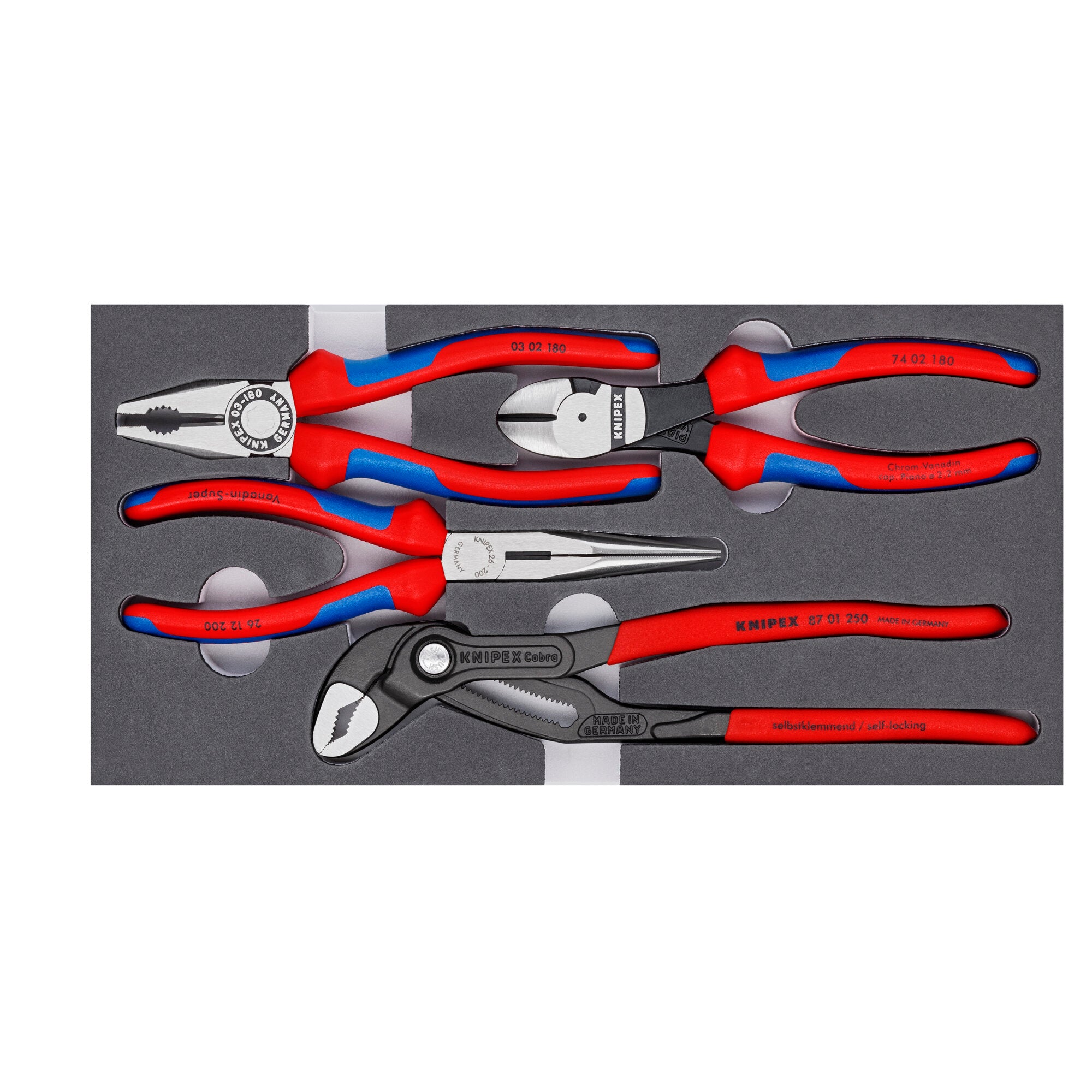 Knipex 00 20 01 V15 4 Pc Basic Pliers Set in Foam Tray – Haus of Tools