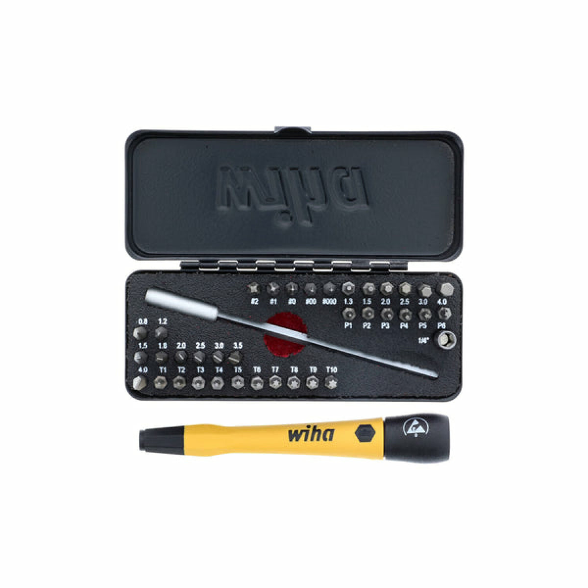 Wiha Tools 75980 ESD Safe Go Box Pocket Sized Micro Bit Set