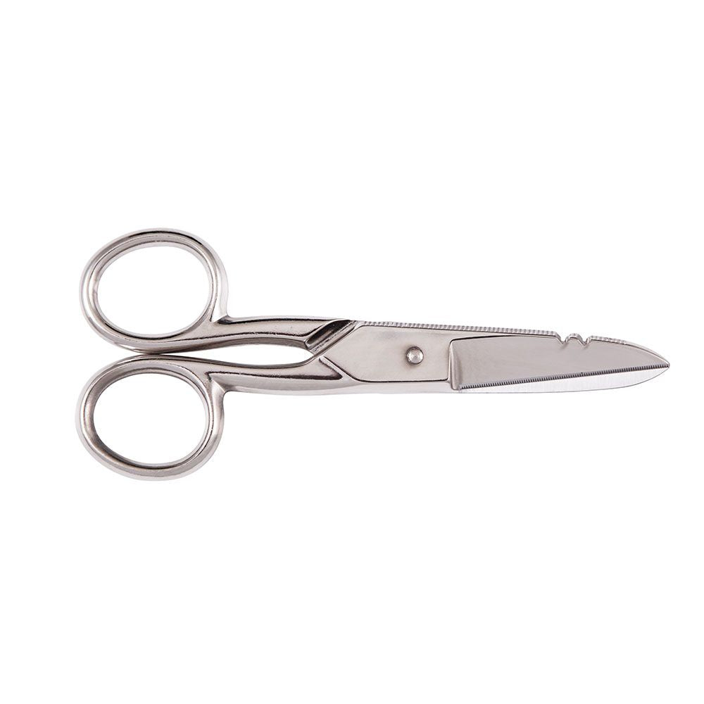 Klein Tools 100CS Electrician Scissors, Serrated Scissors with Wire  Stripping Notches