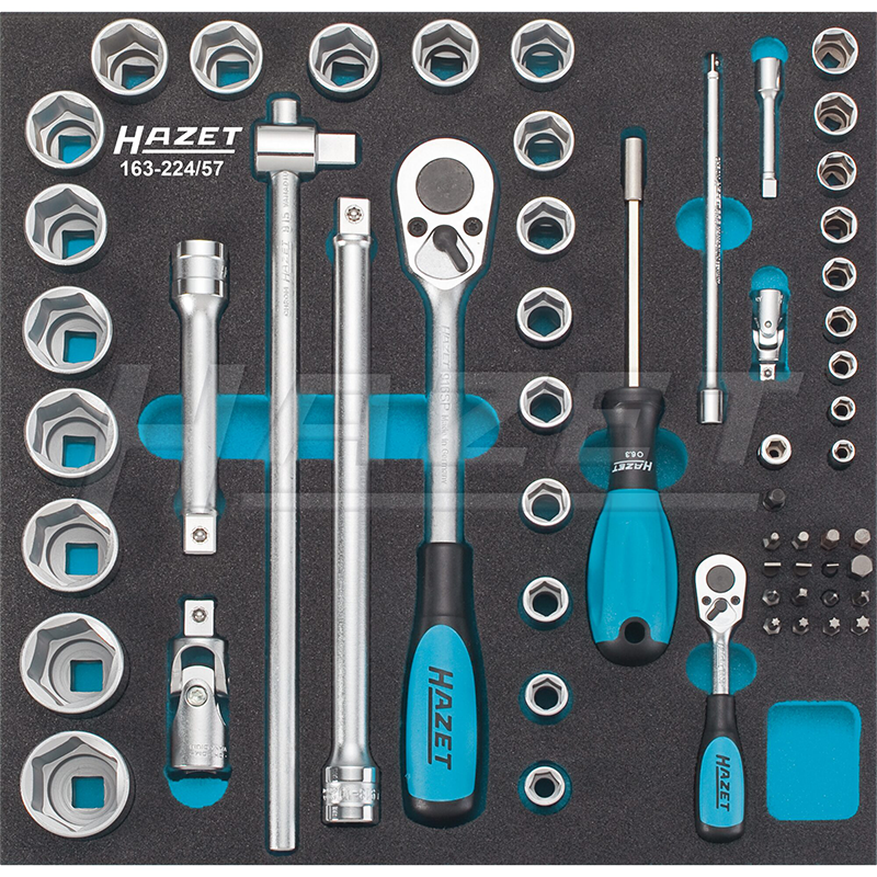 Hazet 163-224/57 Socket / Screwdriver Set, 57 Pieces