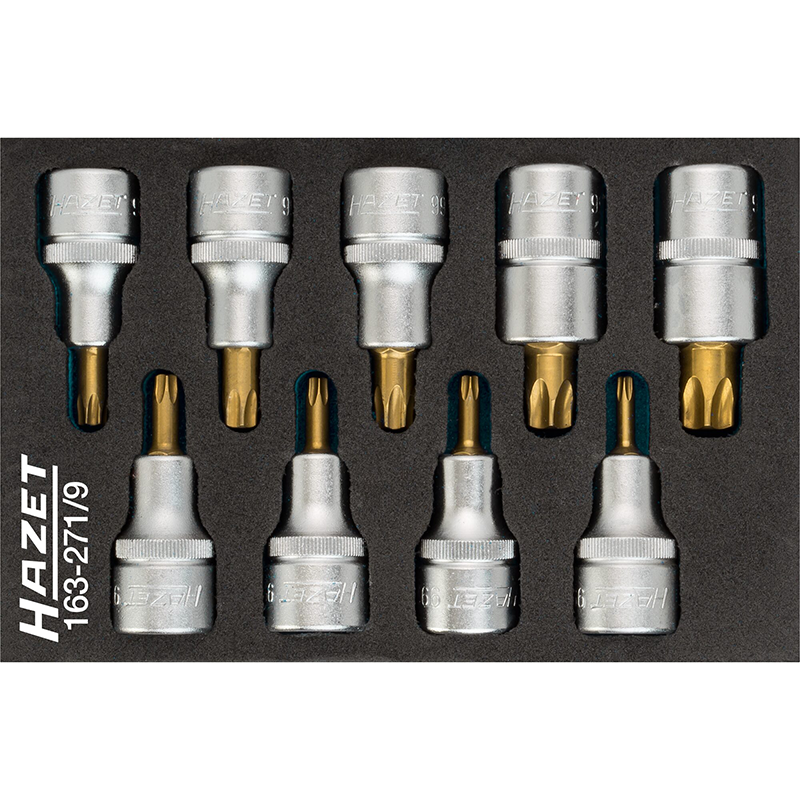 Hazet 163-271/9 TORX® Screwdriver Socket Set, 1/2 Hazet 163-271/9 TORX® Screwdriver Socket Set, 1/2