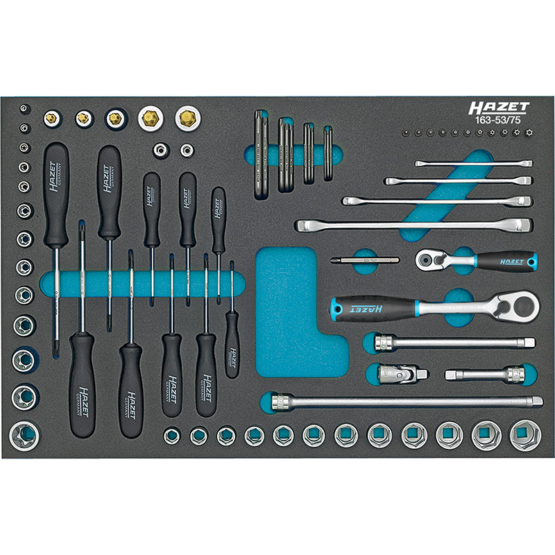 Hazet 163-53/75 Socket Set ∙ TORX® Double Box-End Wrenches ∙ Sockets, etc.  75 Pieces