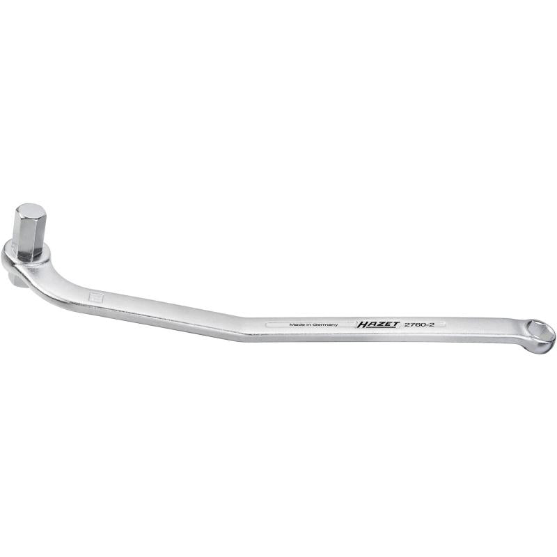 HAZET 2760 Oil Service Wrench – 237mm Long, 14mm/17mm Hex, Chrome-Plated, Made In Germany