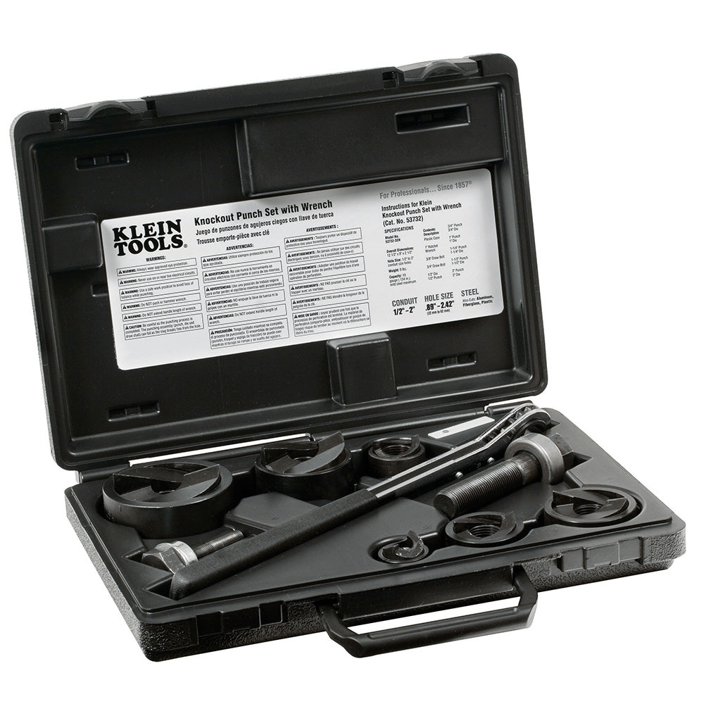 Klein Tools 53732SEN Knockout Punch Set with Wrench, 10 Pc. – Haus