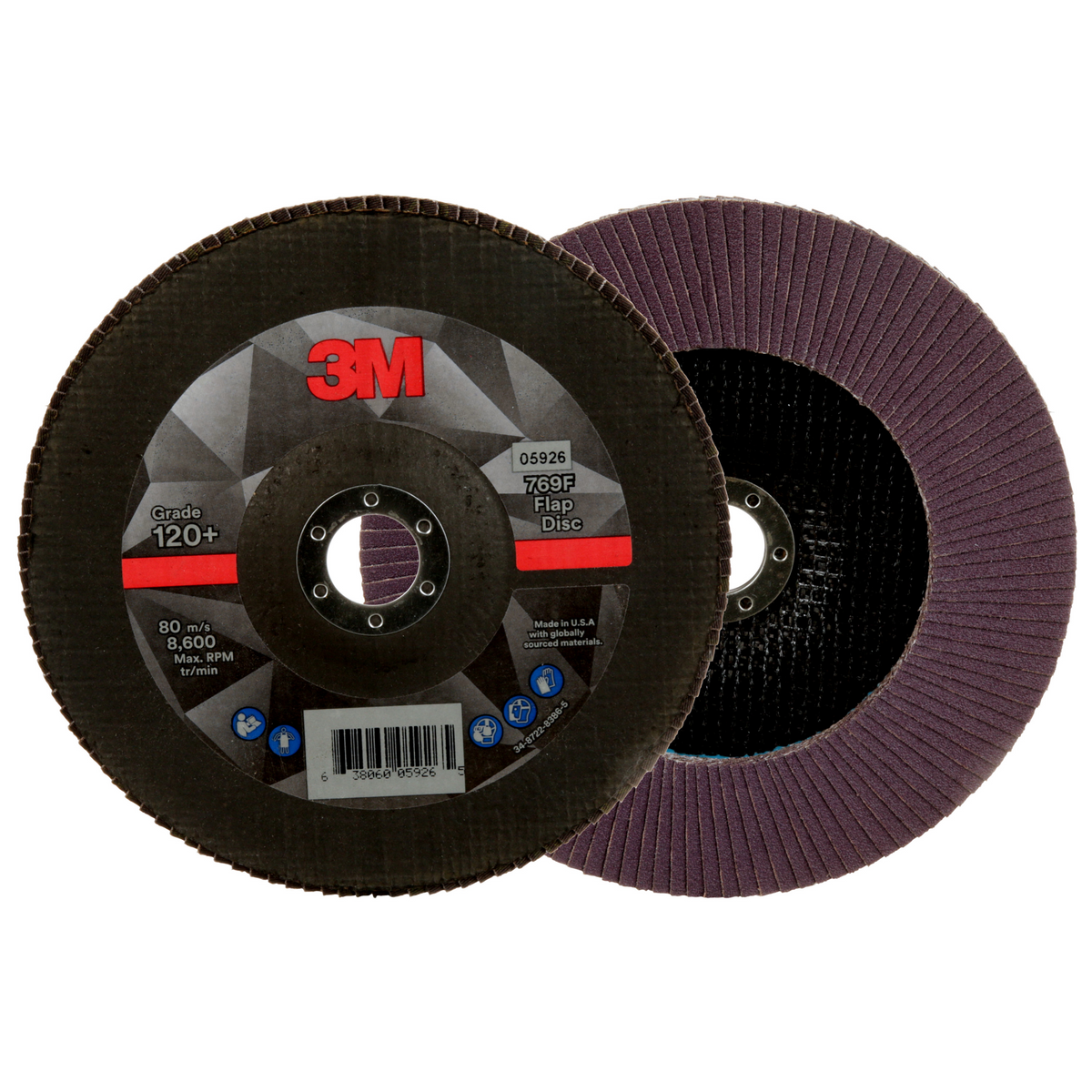 thumbnail image 2 of 3M™ Flap Disc 769F, 05924, T27, 4 1/2 In X 7/8 In, 120+ YF-weight 2 of 13