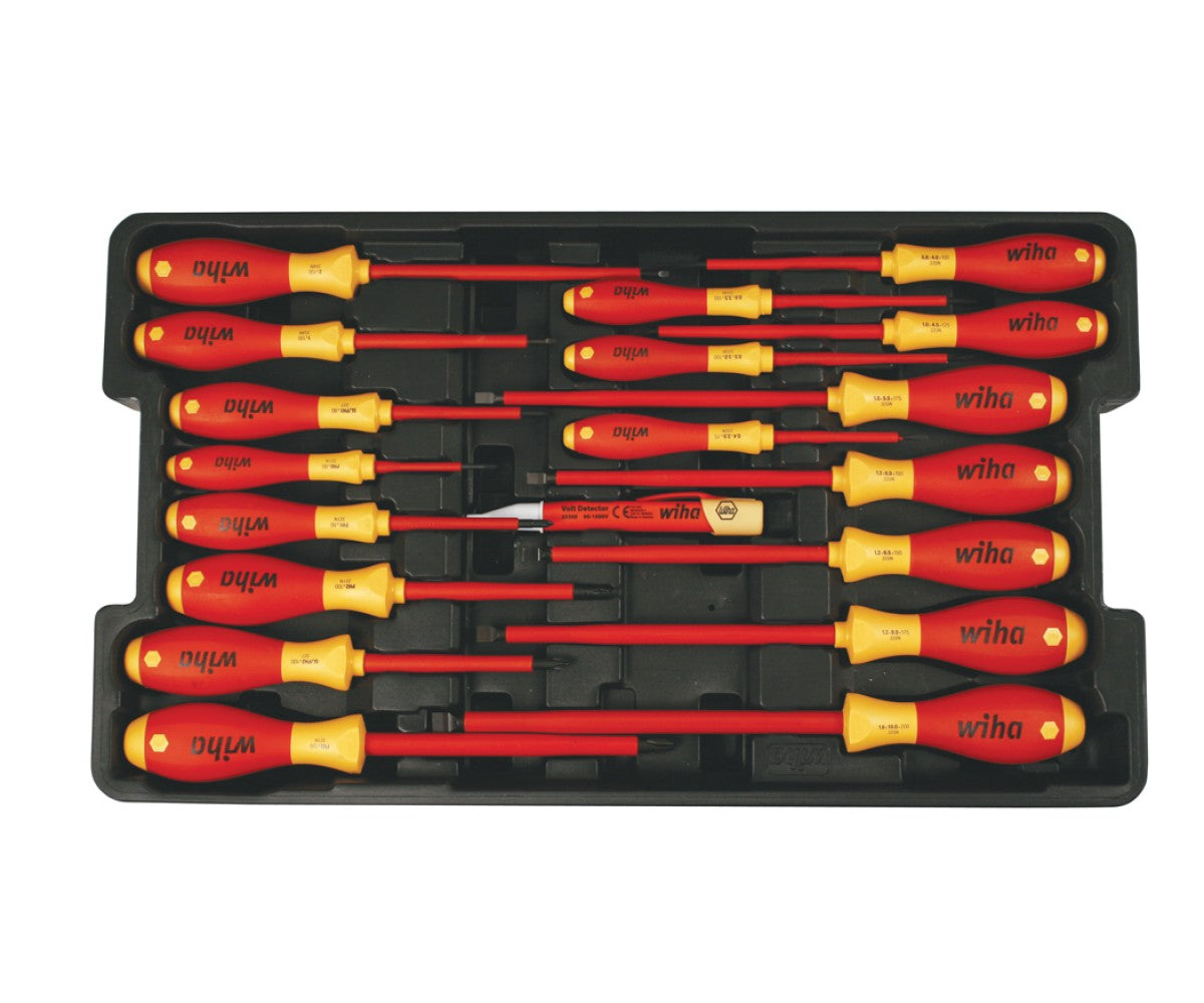 Wiha Extra Heavy-Duty SoftFinish Cushion Grip Screwdriver Tray Set