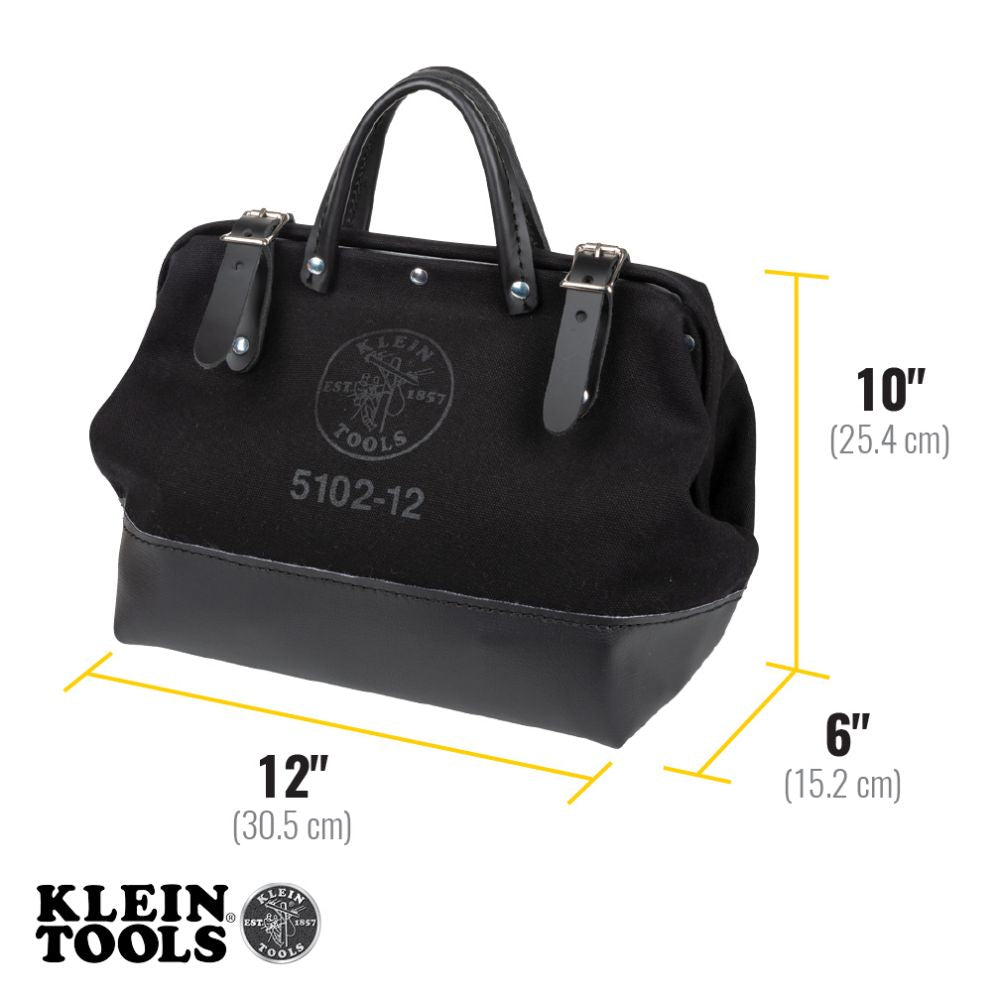 Klein Tools 510212BLK Tool Bag, Black Canvas, 12-Inch – Haus of Tools