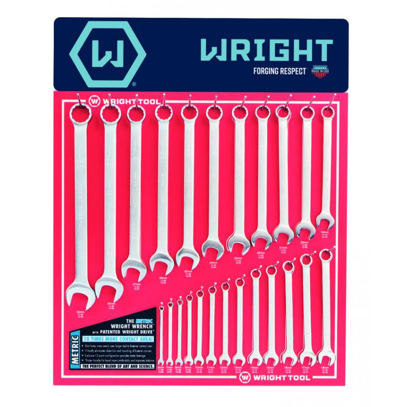 Wright Tool 752 15 Piece 12 Point Metric Combination Wrench Set —