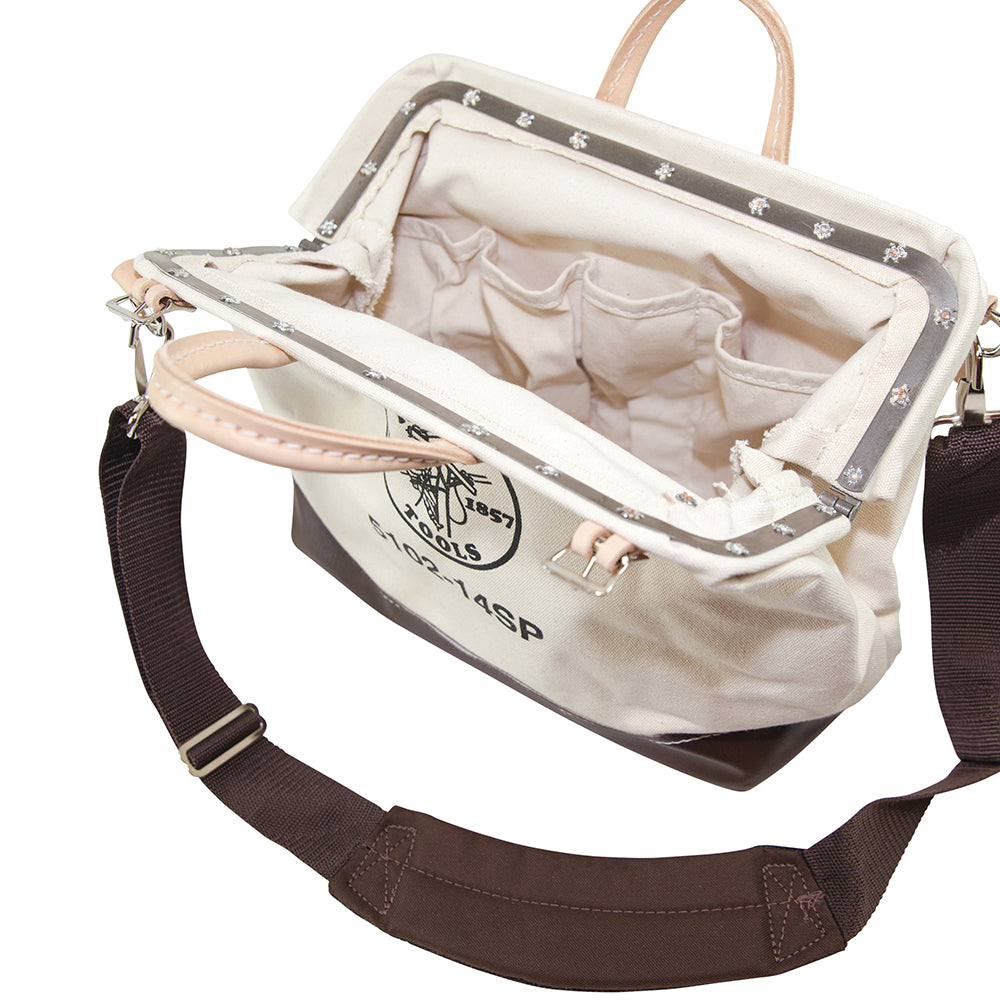 Klein Tools 5102-14SP Tool Bag with Detachable Shoulder Strap 14-Inch, 10  Inside Pockets