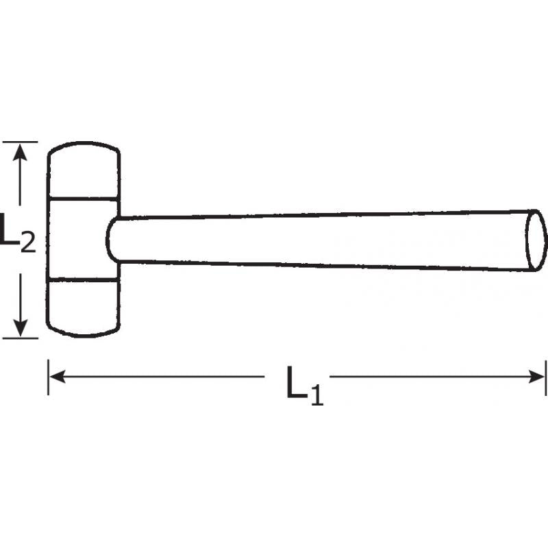 Stahlwille 70171060 Martillos de nylon con cabezas intercambiables de nylon  a prueba de golpes Vestamid y mangos de nogal, suave, 2.362 in de