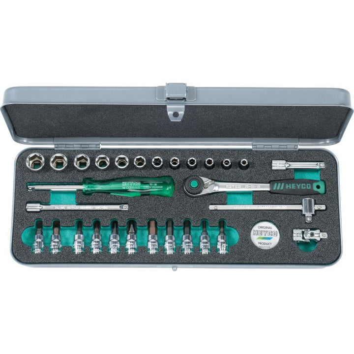 Heyco 00029301083 Socket Set 1/4 Inch Drive, 29 Pieces
