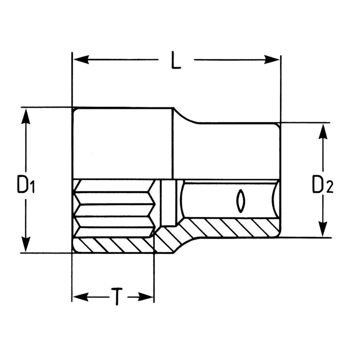 Heyco 00040033183 Socket12 Point 3/8 Inch Drive, 3/4 Inch
