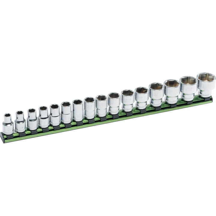 Heyco 00050790083 Aluminum Socket Rail Set, 1/2 Inch, 50-79-M, 16 Pc.