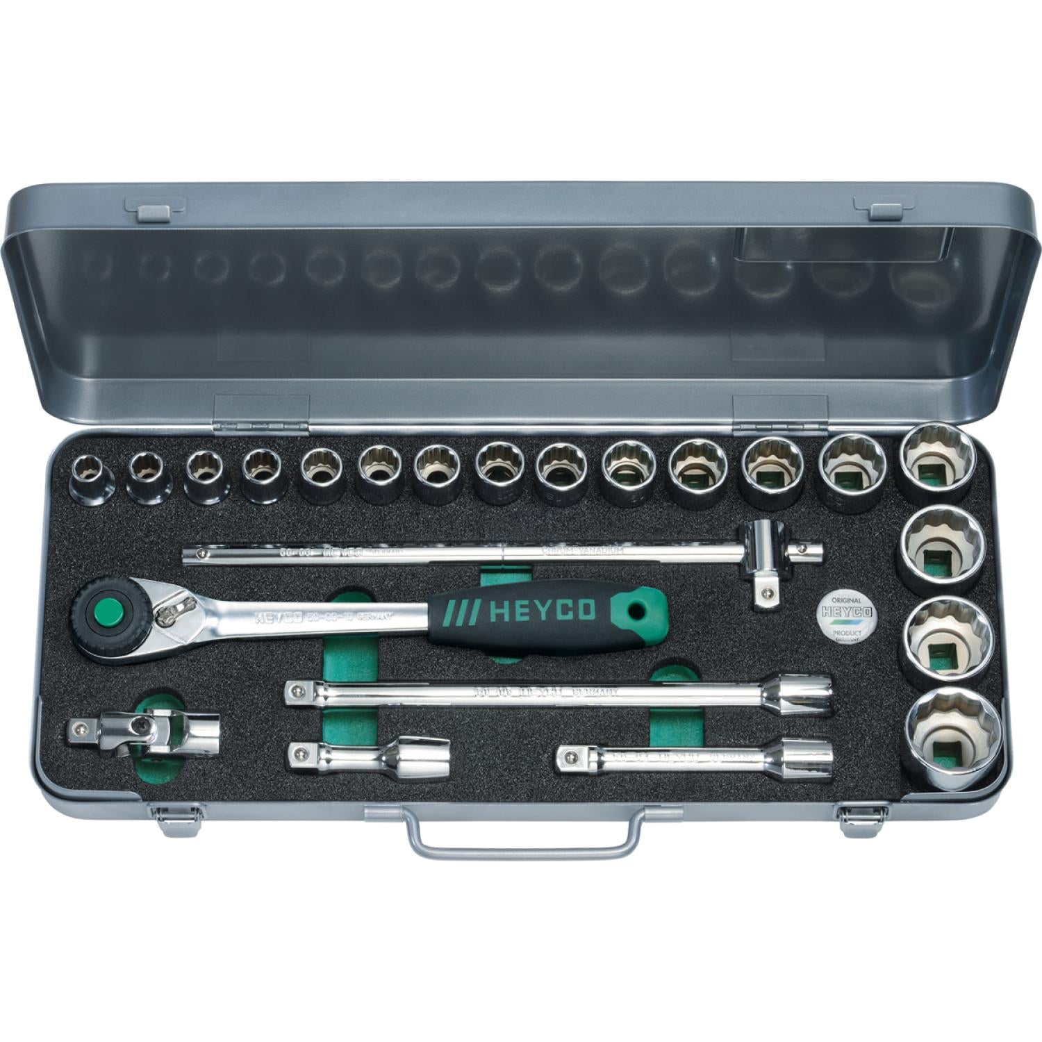 Heyco 00075331083 Metric Socket Set, 1/2 Inch, 23 pcs – Haus of Tools