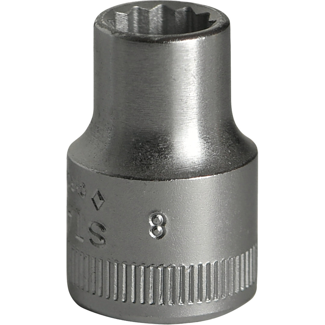 Stahlwille 02010008 45 12-pt Bi-Hex Socket, 3/8" Drive 8 mm