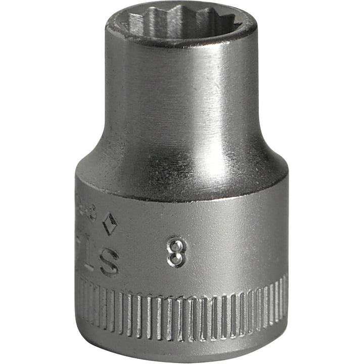 Stahlwille 02010008 45 12-pt Bi-Hex Socket, 3/8" Drive 8 mm