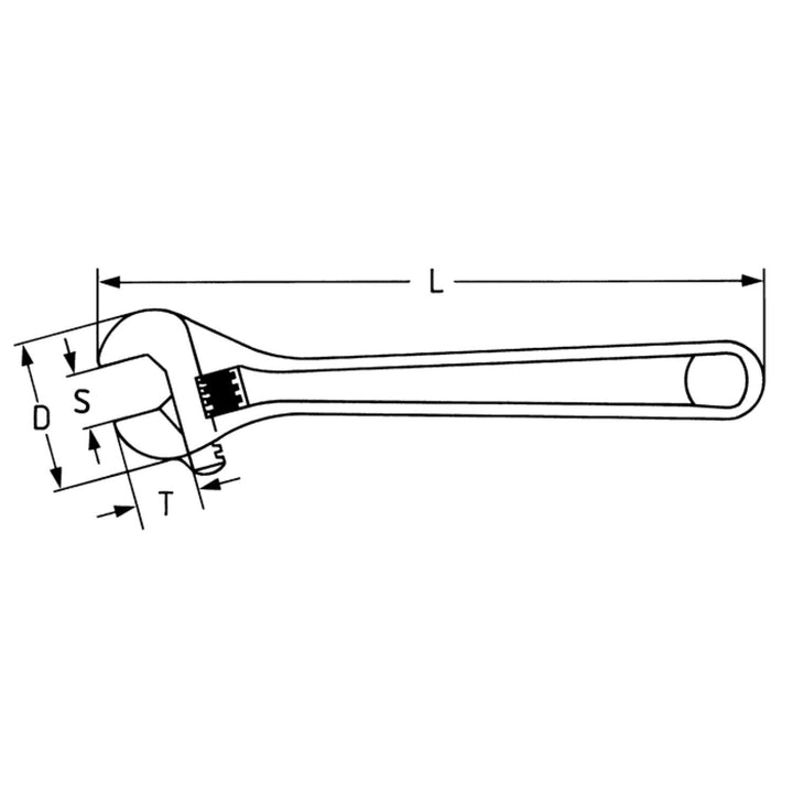 Heyco 00390001082 Adjustable Wrenches American Pattern, Right Hand Movement Lenght-259mm