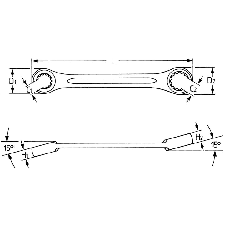 Heyco 00497303280 Flare Nut Ring Wrenches, 30 x 32 mm