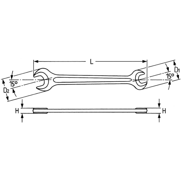 Heyco 00895141536 Double Ended Open Jaw Wrenches, Length-140mm