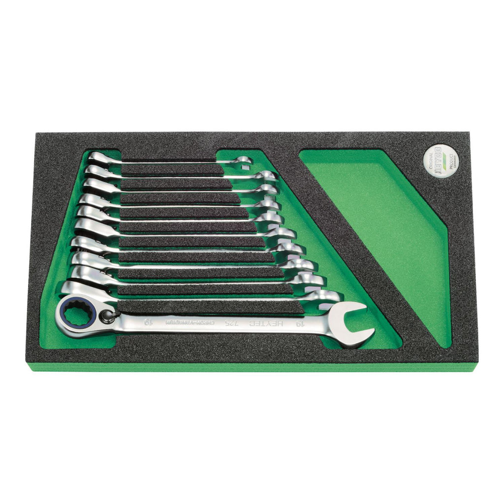 Heyco 00986572580 Modules Reversible Combined Ratchet Wrenches, 11