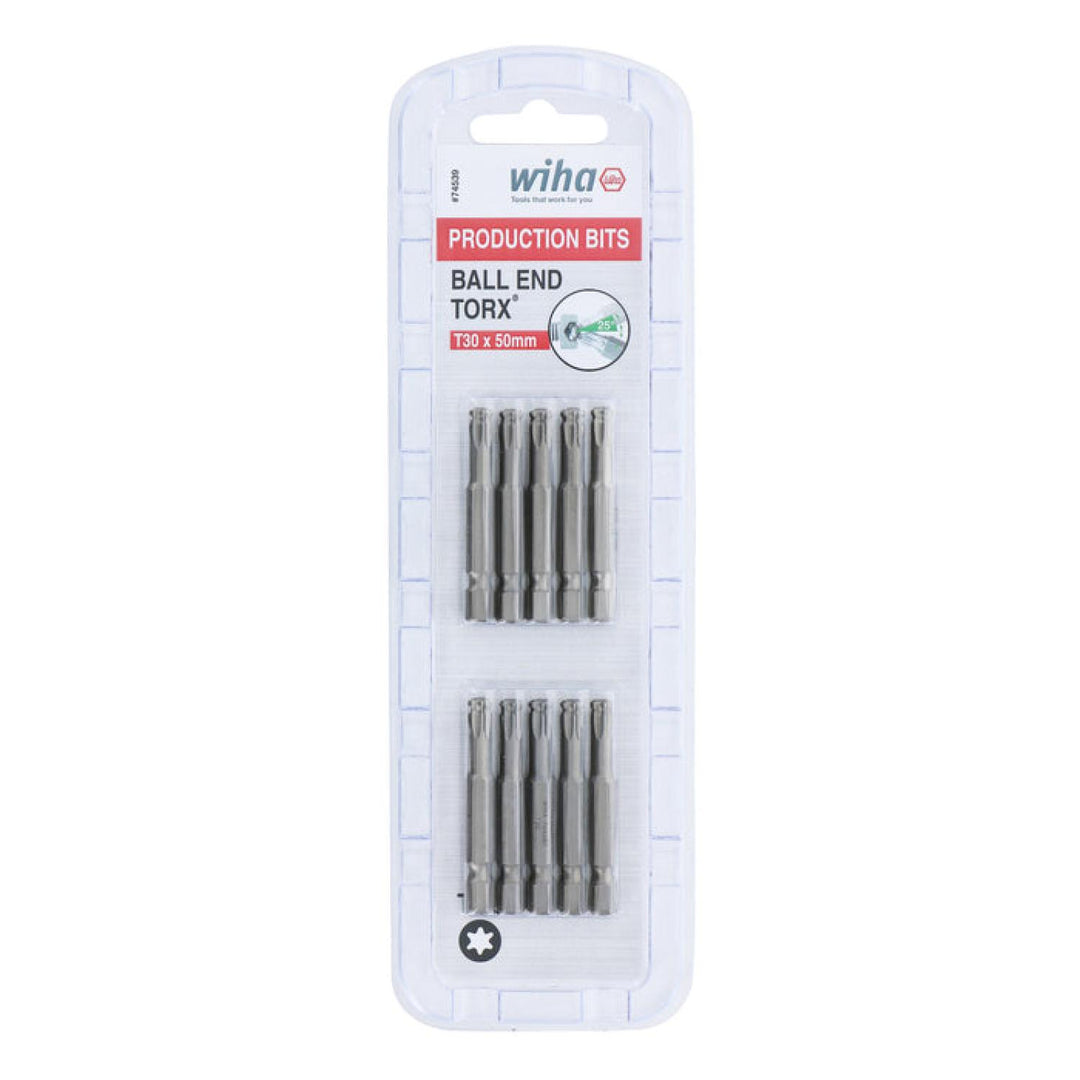 Wiha Tools 74539 TORX® Ball End Power Bit, T30 x 50 mm, 10 Pk.