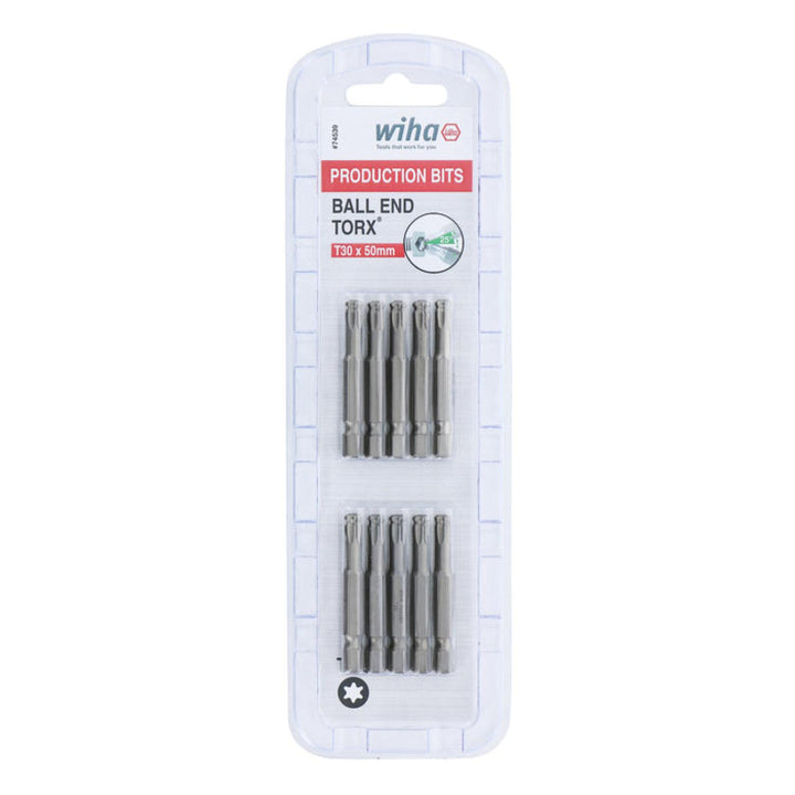 Wiha Tools 74539 TORX® Ball End Power Bit, T30 x 50 mm, 10 Pk.