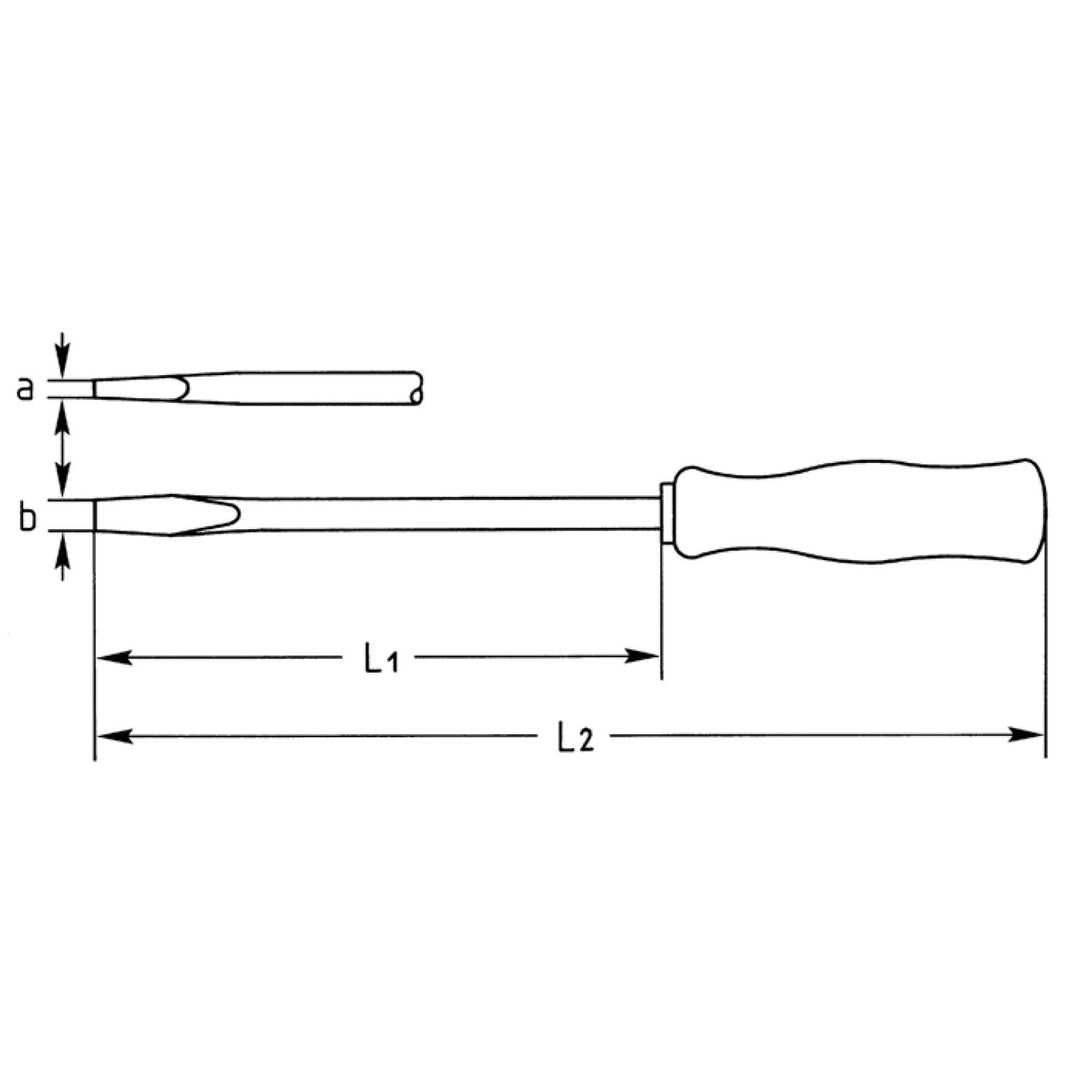 Heyco 01435015080 Slotted Screwdriver with Acetate Handle, 5.0 x 150mm