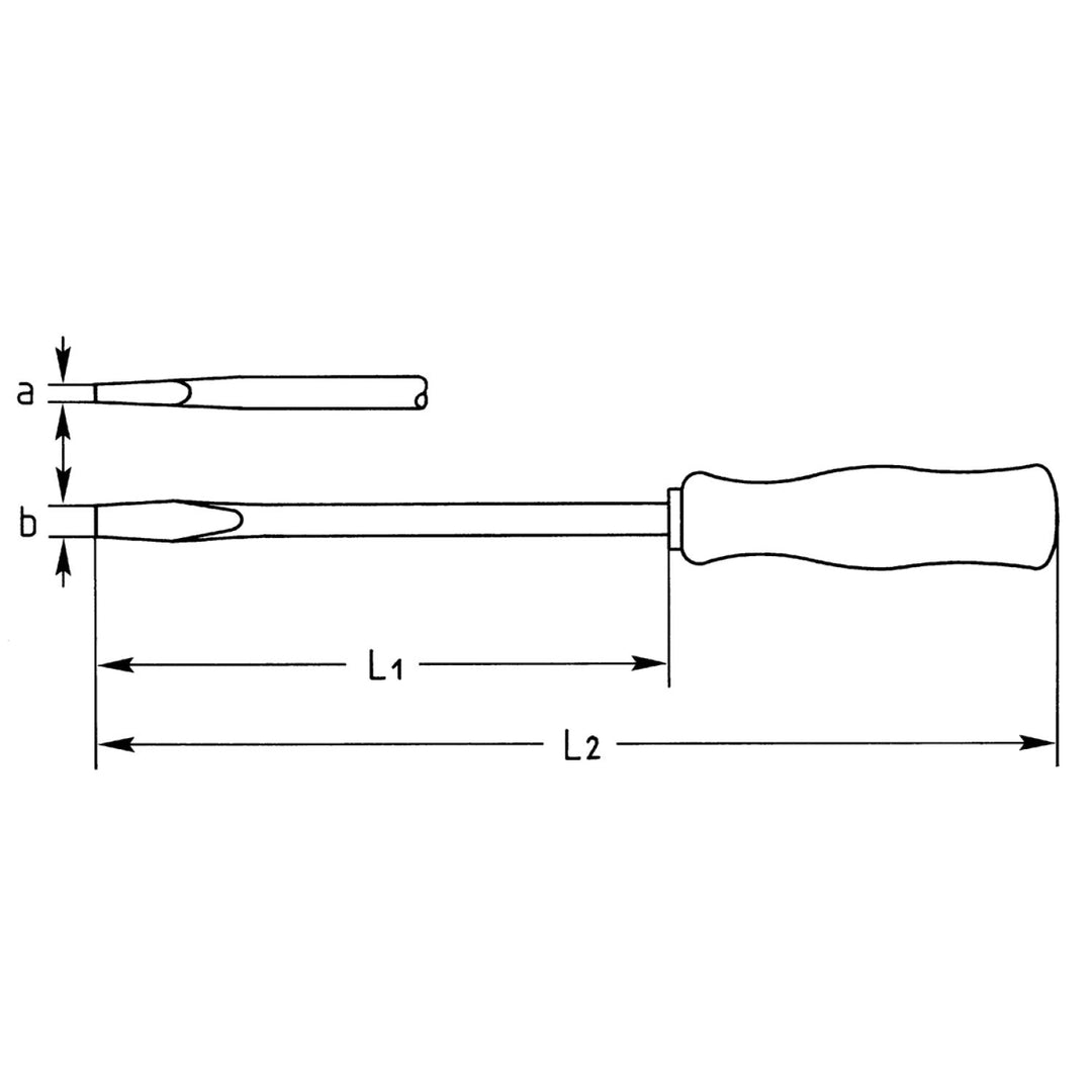 Heyco 01436015033 Insulated VDE Slotted Screwdriver, 6.5 mm