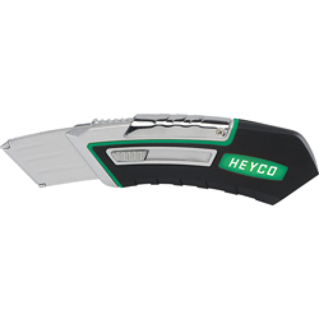 Heyco 01664000400 Retractable Safety Cutter Knife, Automatic blade feed, Diecast aluminium housing