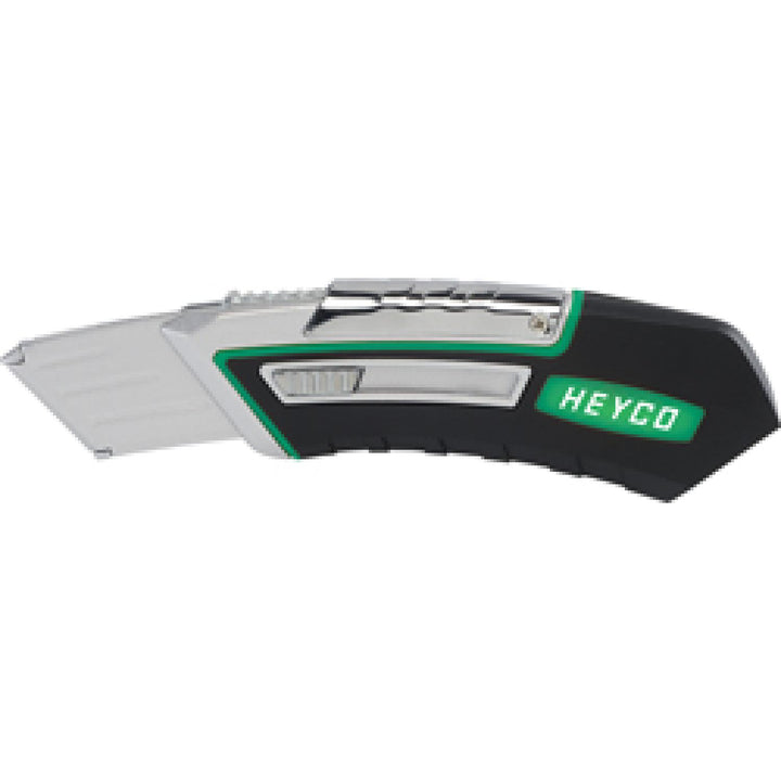 Heyco 01664000400 Retractable Safety Cutter Knife, Automatic blade feed, Diecast aluminium housing