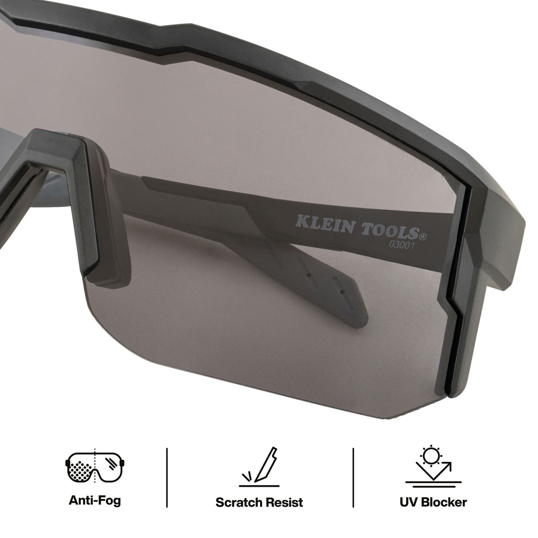 Klein Tools 03001 Blade Safety Glasses, Shaded Gray Lens