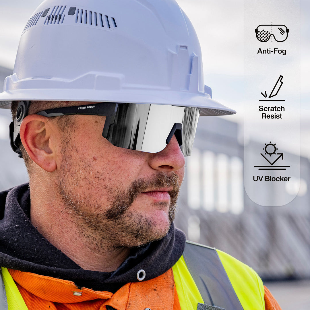 Klein Tools 03003 Polarized Blade Safety Glasses, Silver Lens