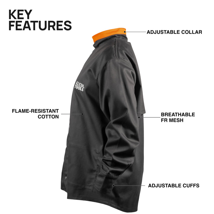 Klein Tools 03079 Flame-Resistant Welding Jacket, XL