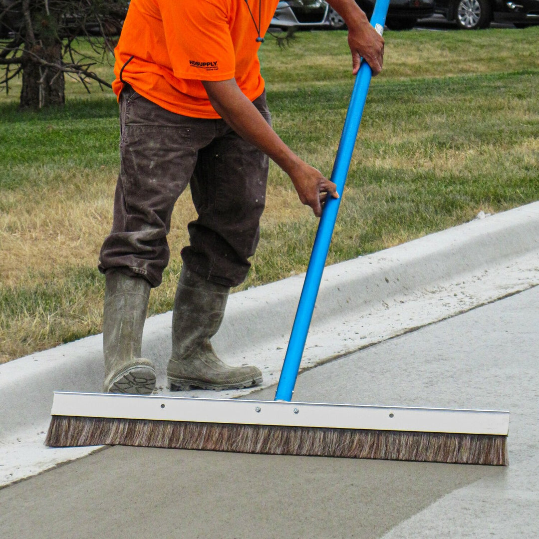 Kraft Tool CC180 36" Aluminum Natural Horsehair & Poly Blend Concrete Finish Broom