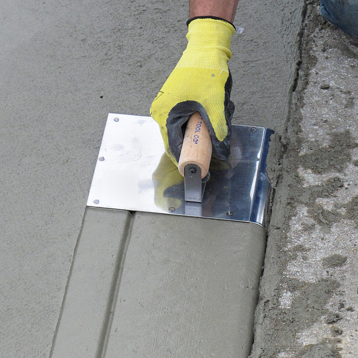 Kraft Tool CF045 6" x 12" Stainless Steel Hand Edger/Groover 3/4"R 1/4"Bit with Wood Handle