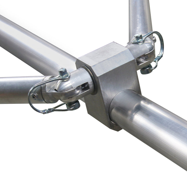 Kraft Tool CC718 10'x5"x2" Round End Magnesium Check Rod with Bracket, Braces, and Handle