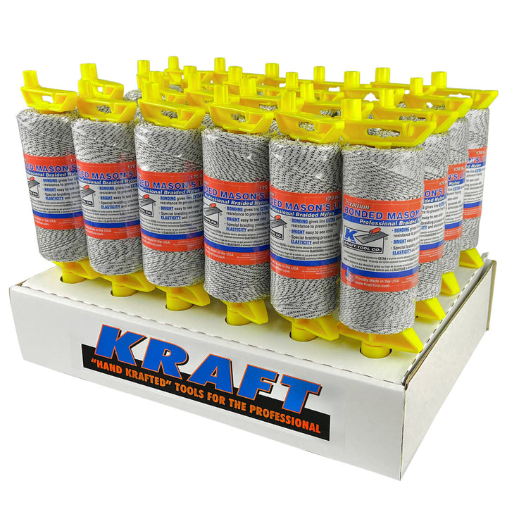 Kraft Tool BC352D White & Black Bonded Braided Line - 500' EZ-Winder with Display (Qty 24)