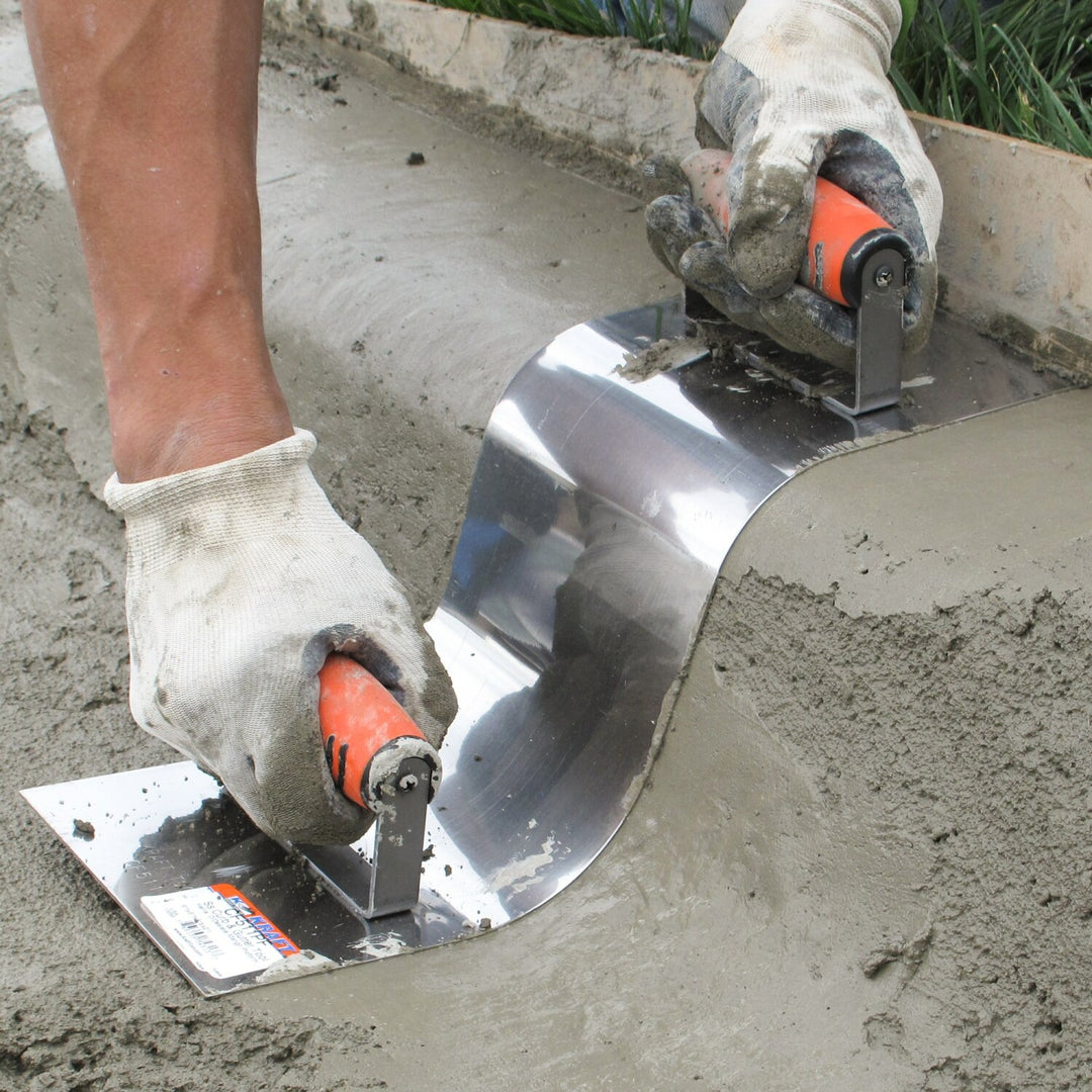 Kraft Tool CF511PF Stainless Steel Curb & Gutter Tool, 2"R Curb, 3"R Gutter with ProForm Handle